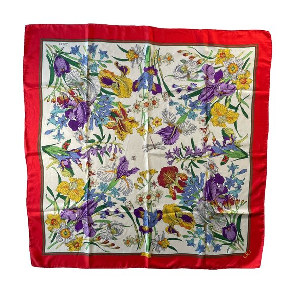 Vintage Gucci Silk Scarf – Floral Print - Picture 1 of 15